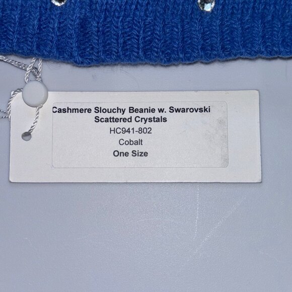 NWT Carolyn Rowan Accessories Slouchy Cashmere & Crystal Beanie - Picture 4 of 8